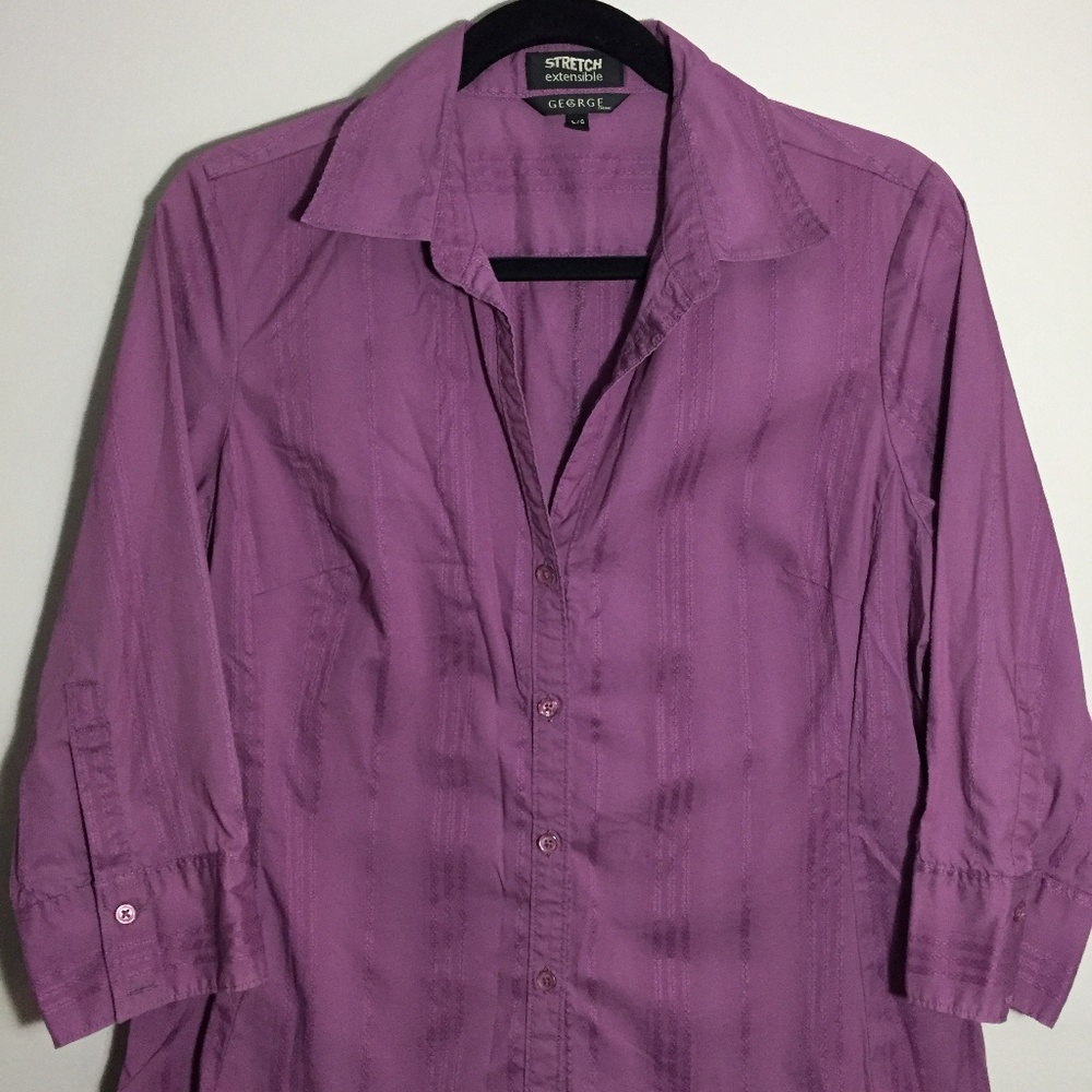 🦋 3/$25 Light Purple Textured Button-Up